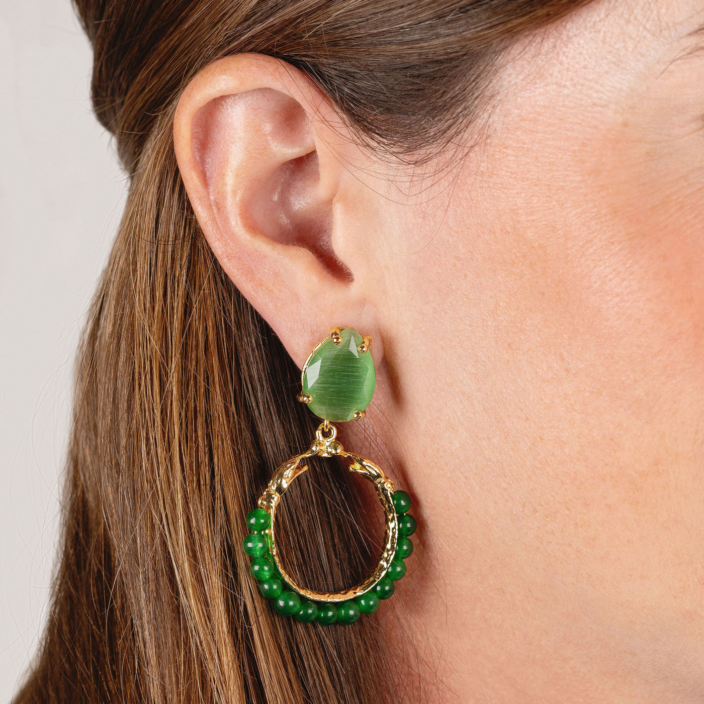 Autumn Emerald Agate Earrings