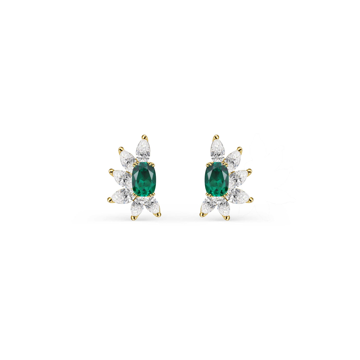 Helene Emerald and Diamond Earrings