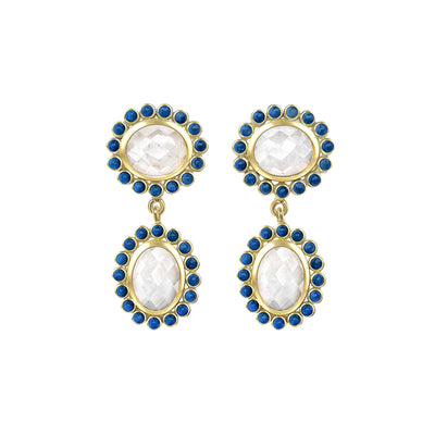 Bella Moonstone and Blue Agate Earrings