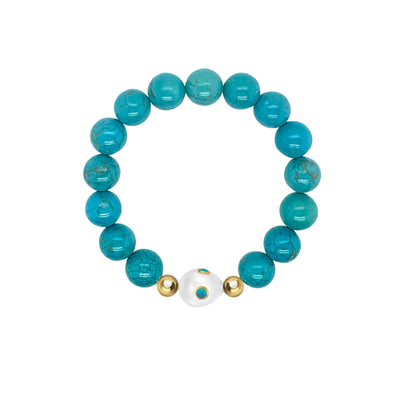 Clara Turquoise and Pearl Bracelet