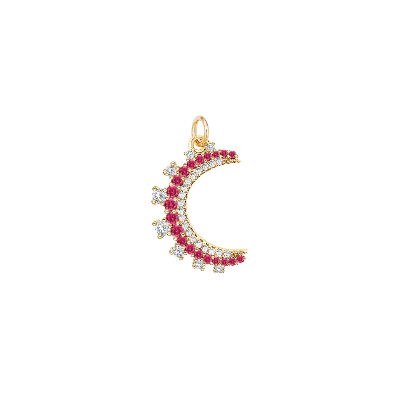 Ruby Crescent Moon And Multi Stone Double Wrap Bracelet