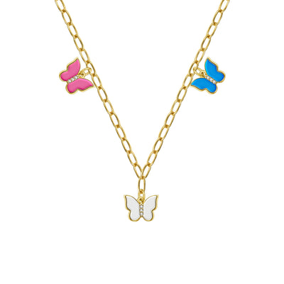 Happy Butterfly Trio Necklace