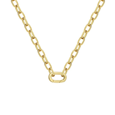 Medium Chain Charm Necklace With Multi Stone Pendant