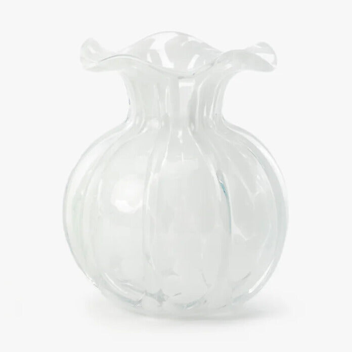 White Ruffled Edge Vase