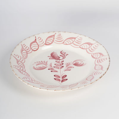 Pink Triple Flower Portuguese Talavera Plate