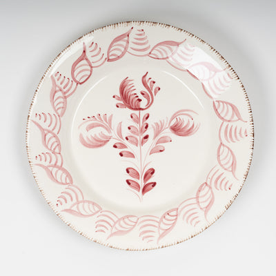Pink Triple Flower Portuguese Talavera Plate