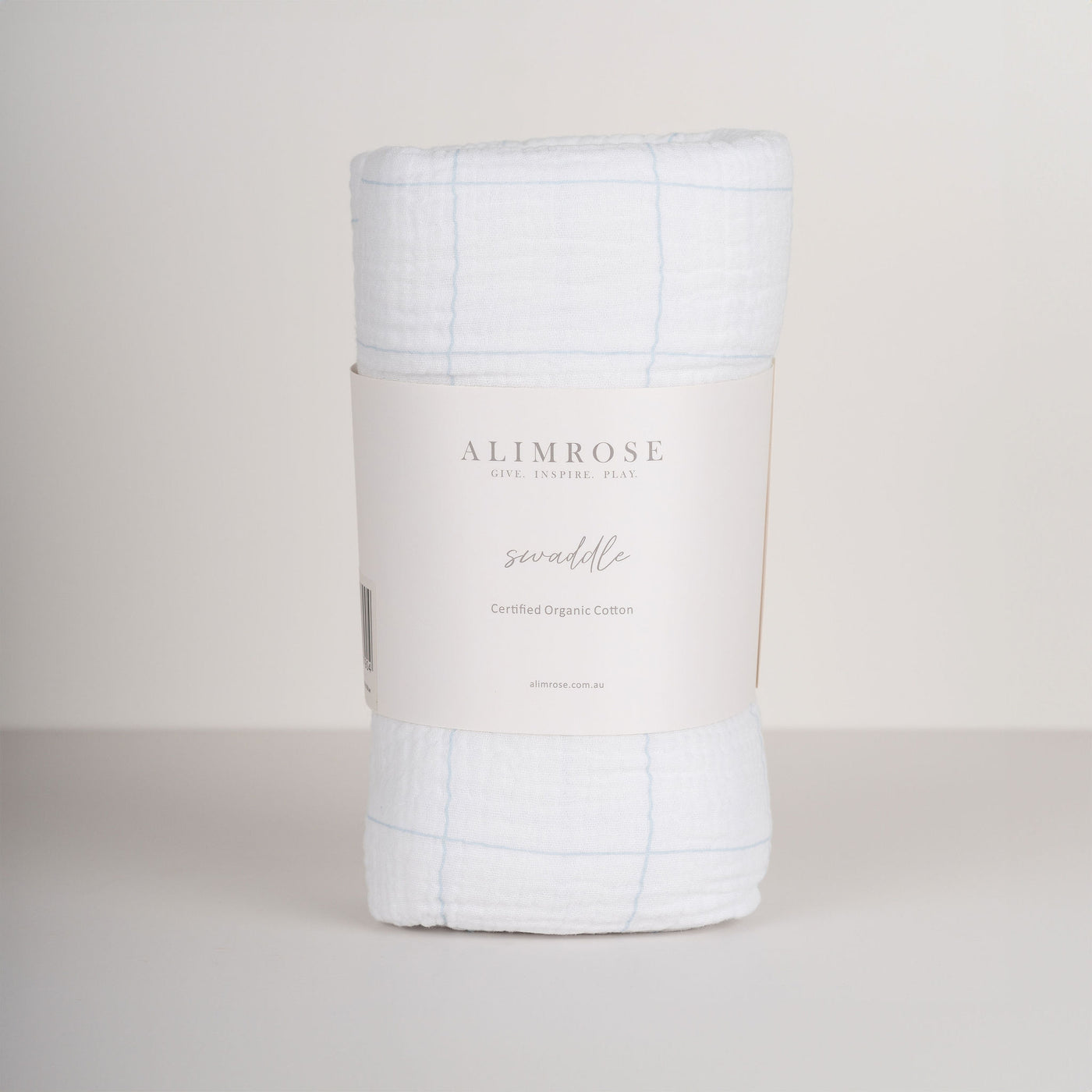 Alimrose Blue and White Muslin Swaddle Blanket