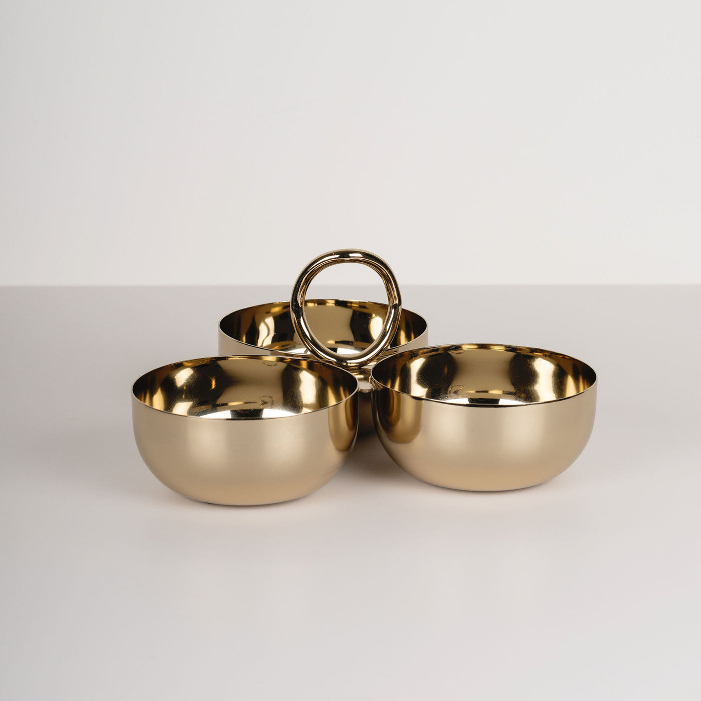 Polished Nickel Three Bowl Server