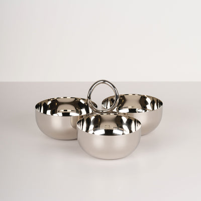 Polished Gold Three Bowl Server