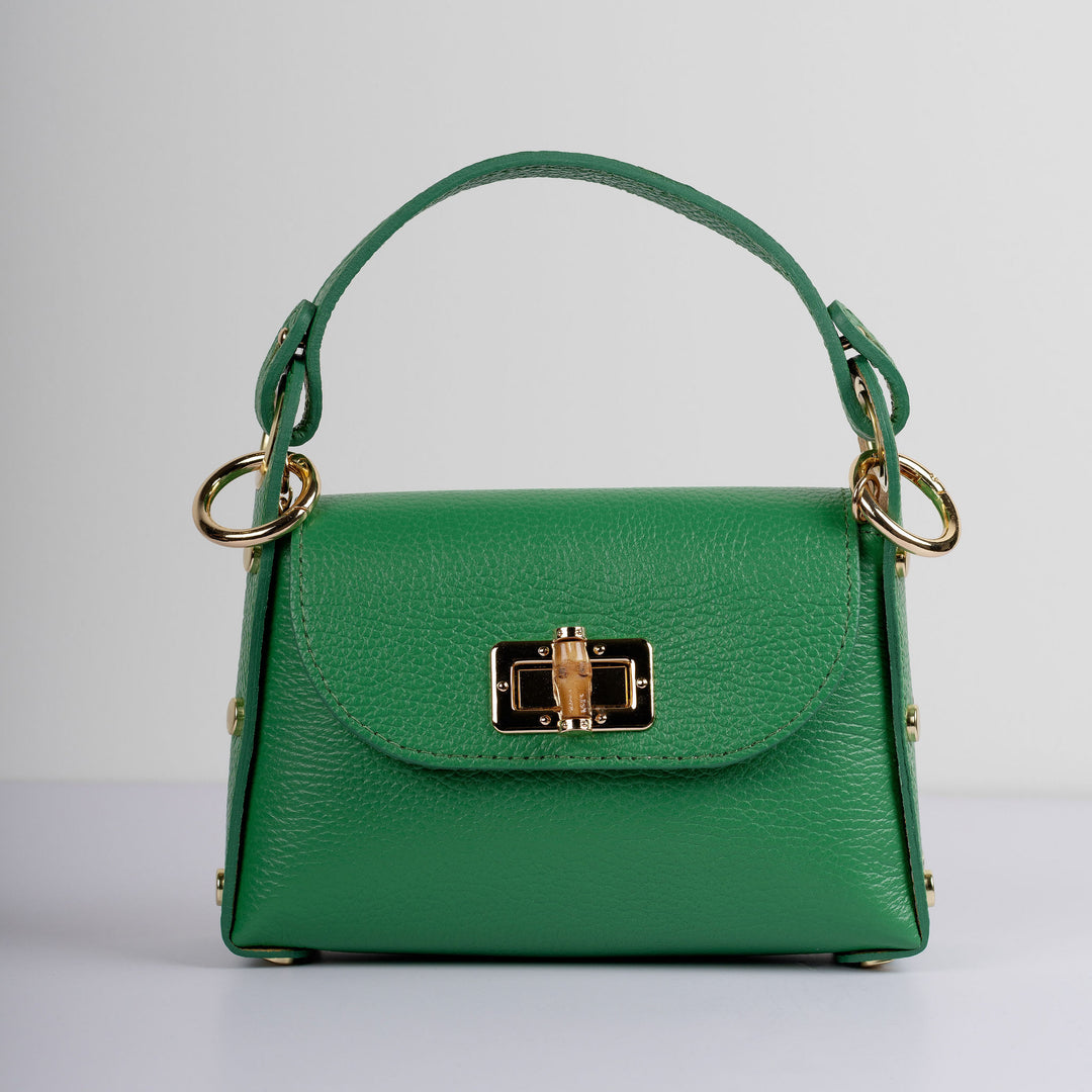 Leather Top Handle Bag with Bamboo Clasp - 13 colors – Shop