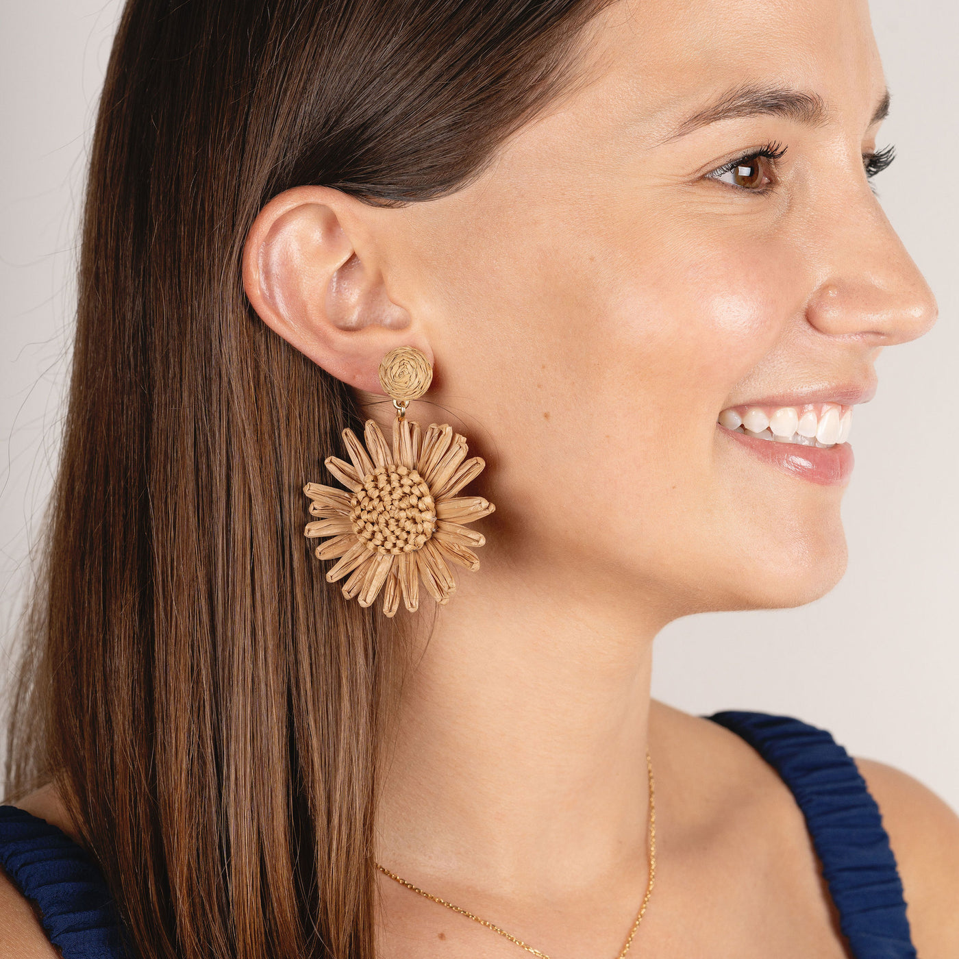 Ree Raffia Flower Earrings