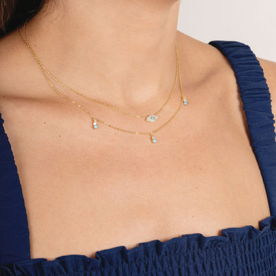 Opal Triple Drop Necklace