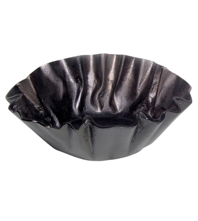fluted black metal bowl