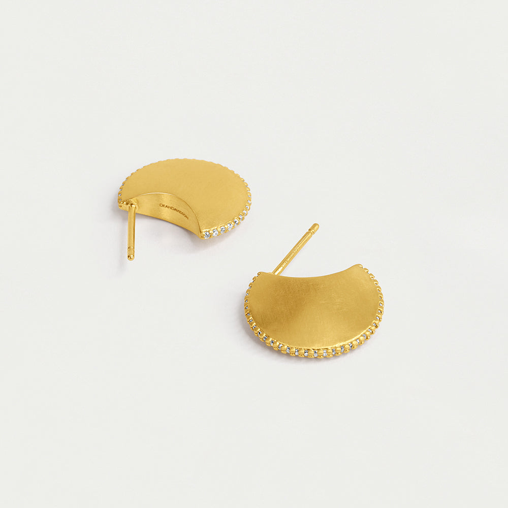 dean davidson gold earrings with pave stones