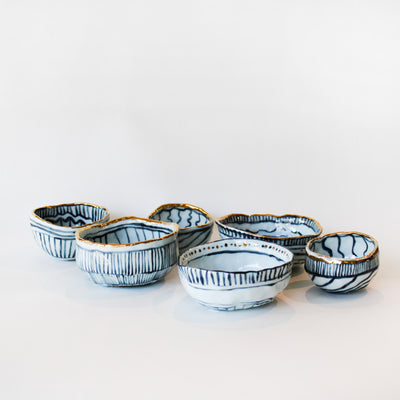 Sara Lerner Porcelain Bowl "Blue Eye Series F"