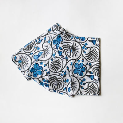 blue  floral block print napkin set