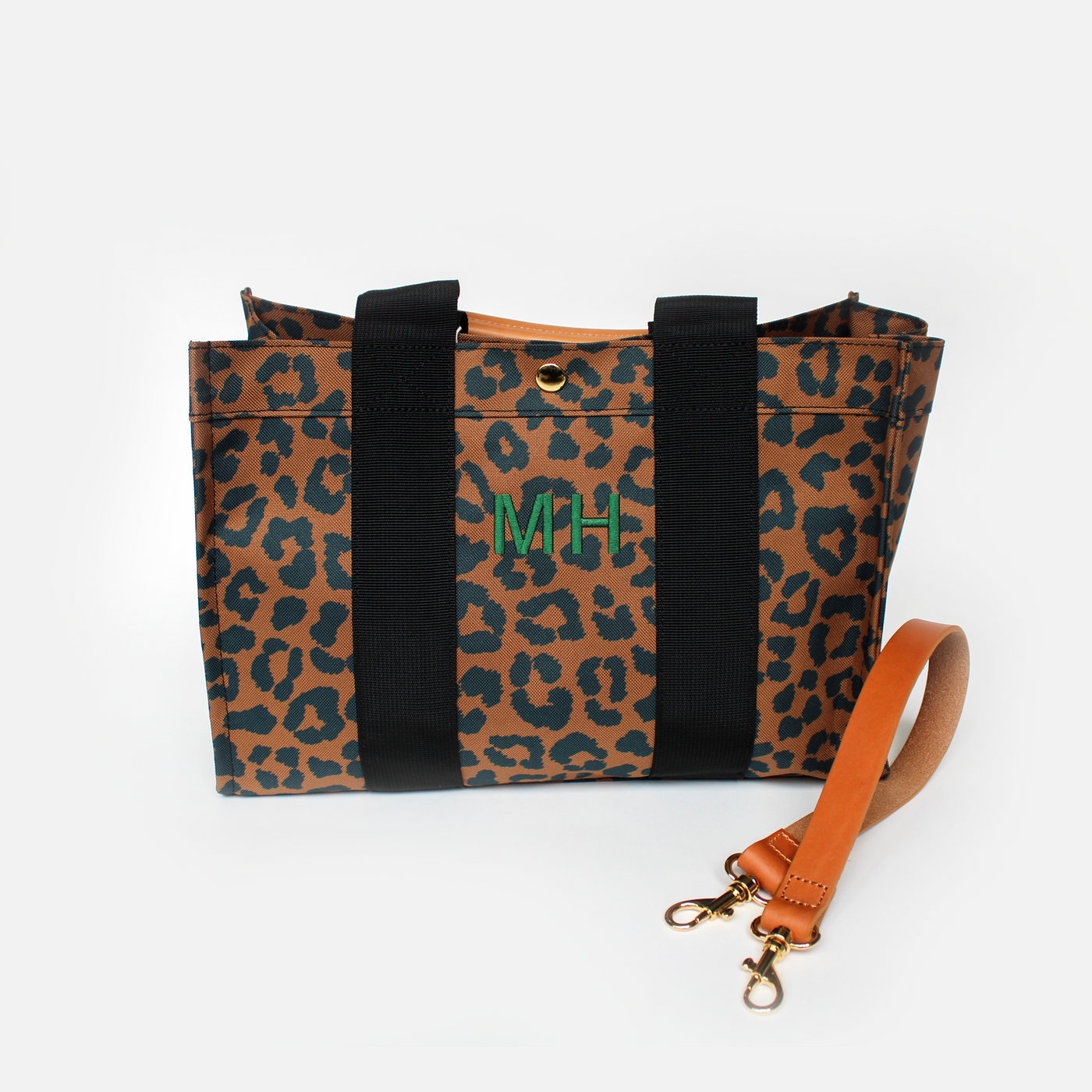 Boulevard Leopard Kylie tote with monogram