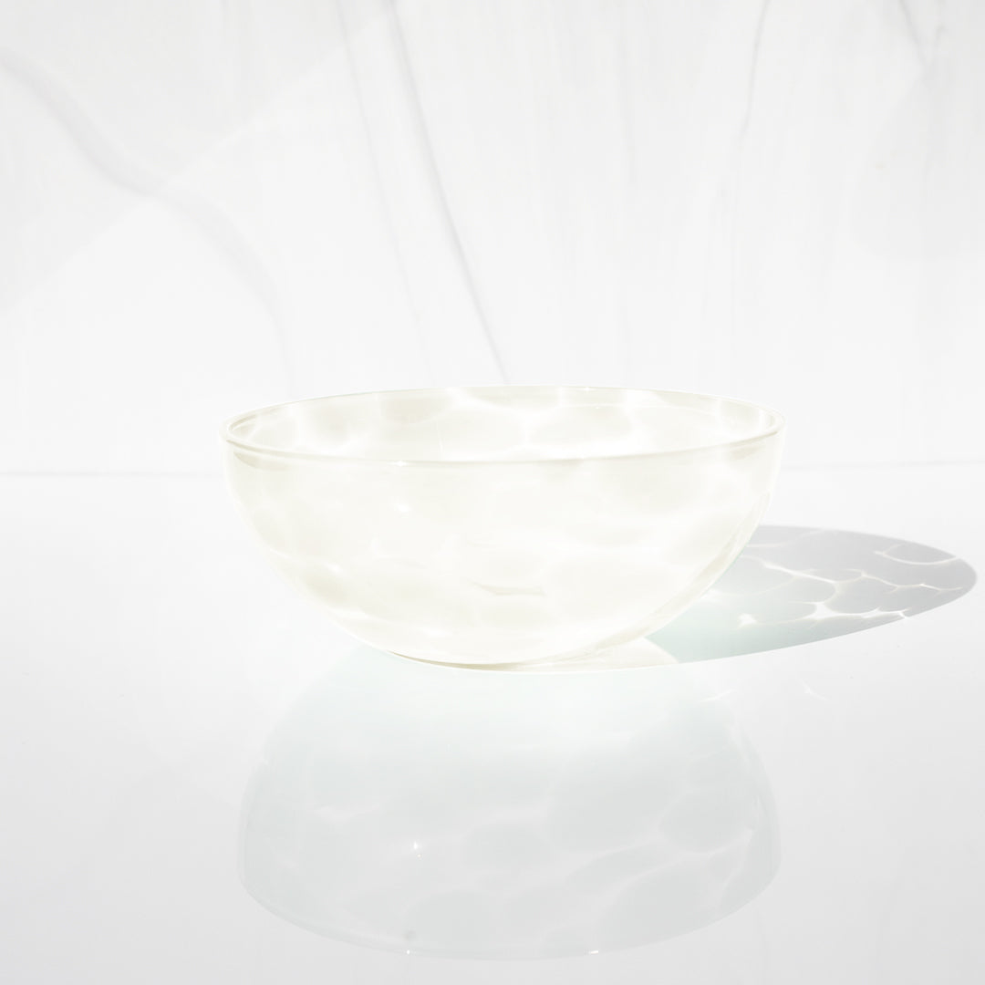 Saban Glass Fritsy gather bowl in opal white