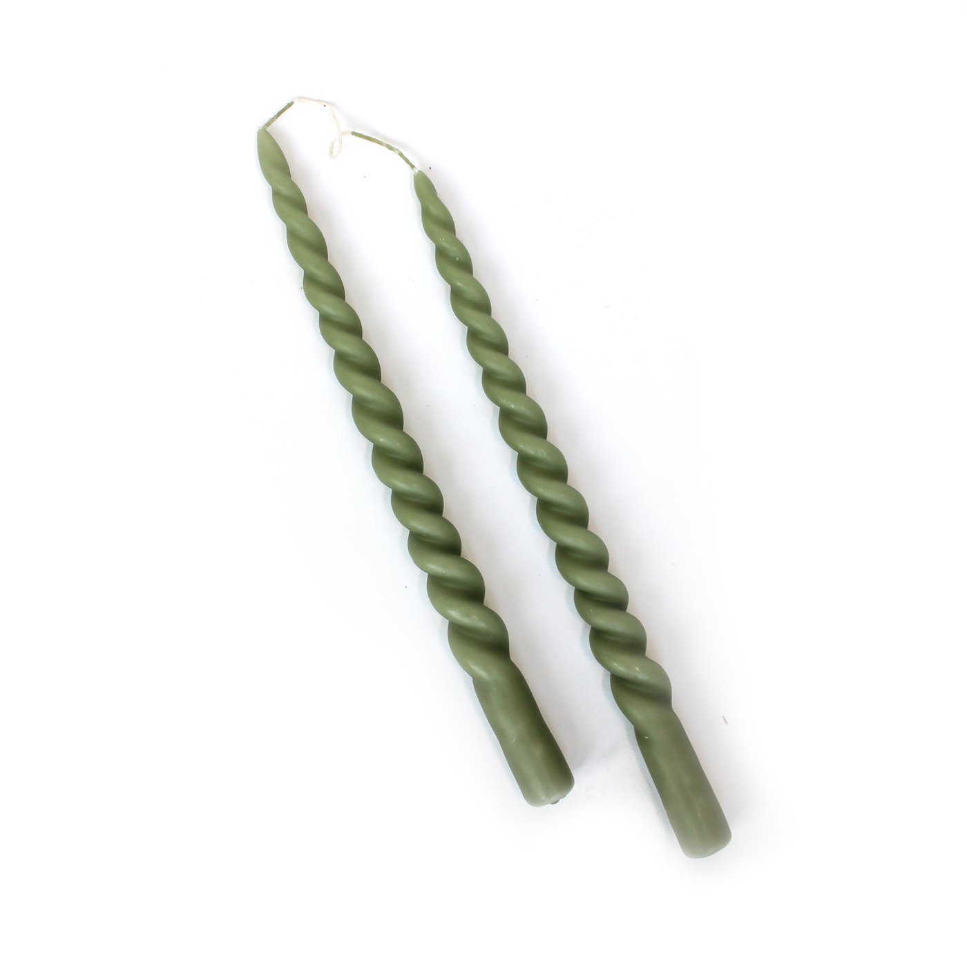 green rope taper candle