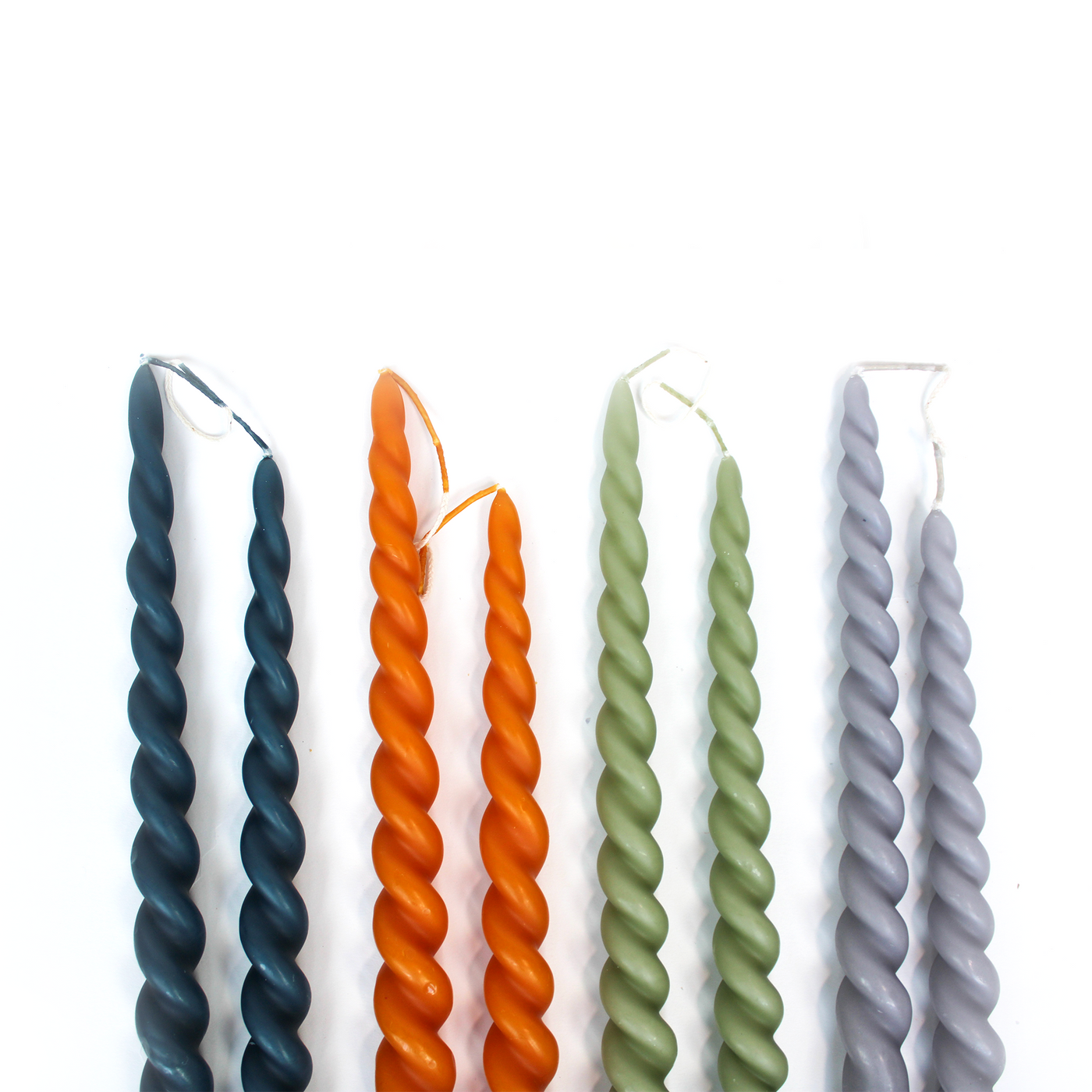 colored rope taper candles