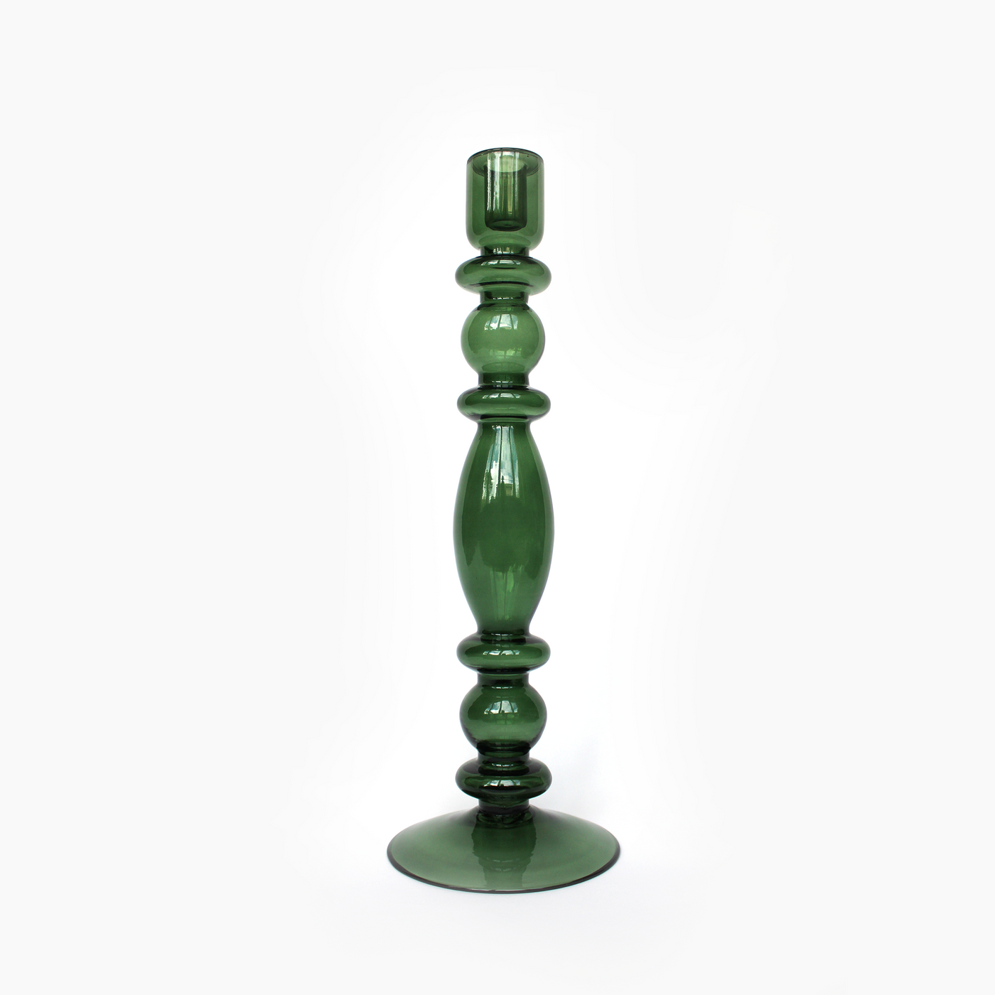 Green Recycled Glass Candle Holder