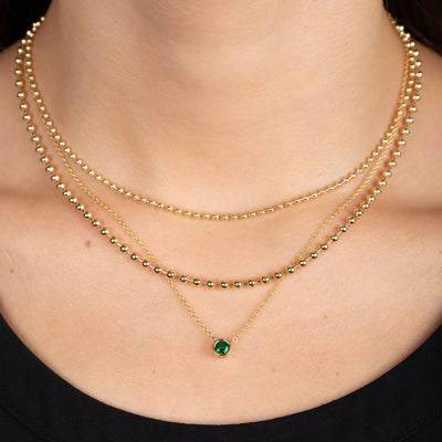 Emerald Layering Necklace Set
