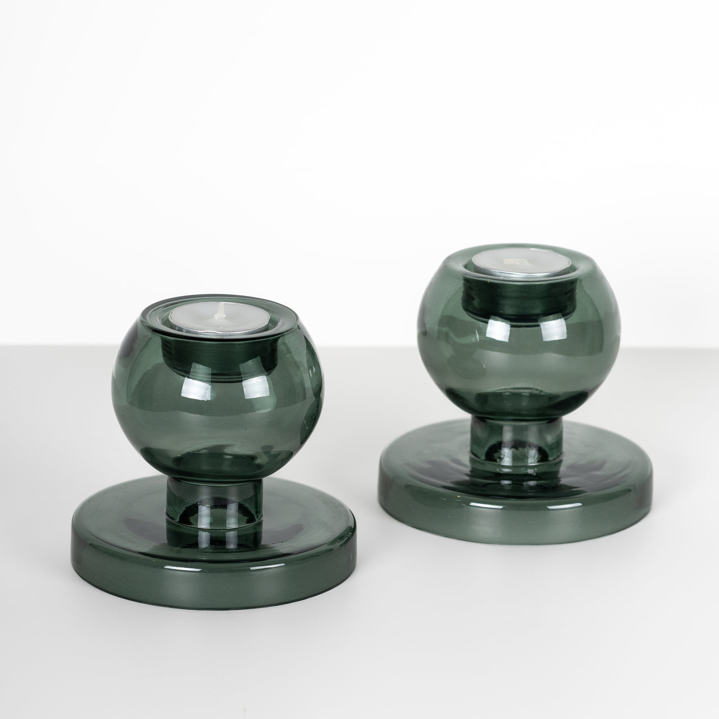 Green Recycled Glass Demi Candle Holder