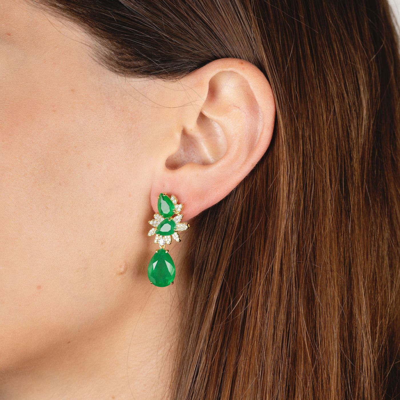 Catherine Emerald Drop Earrings